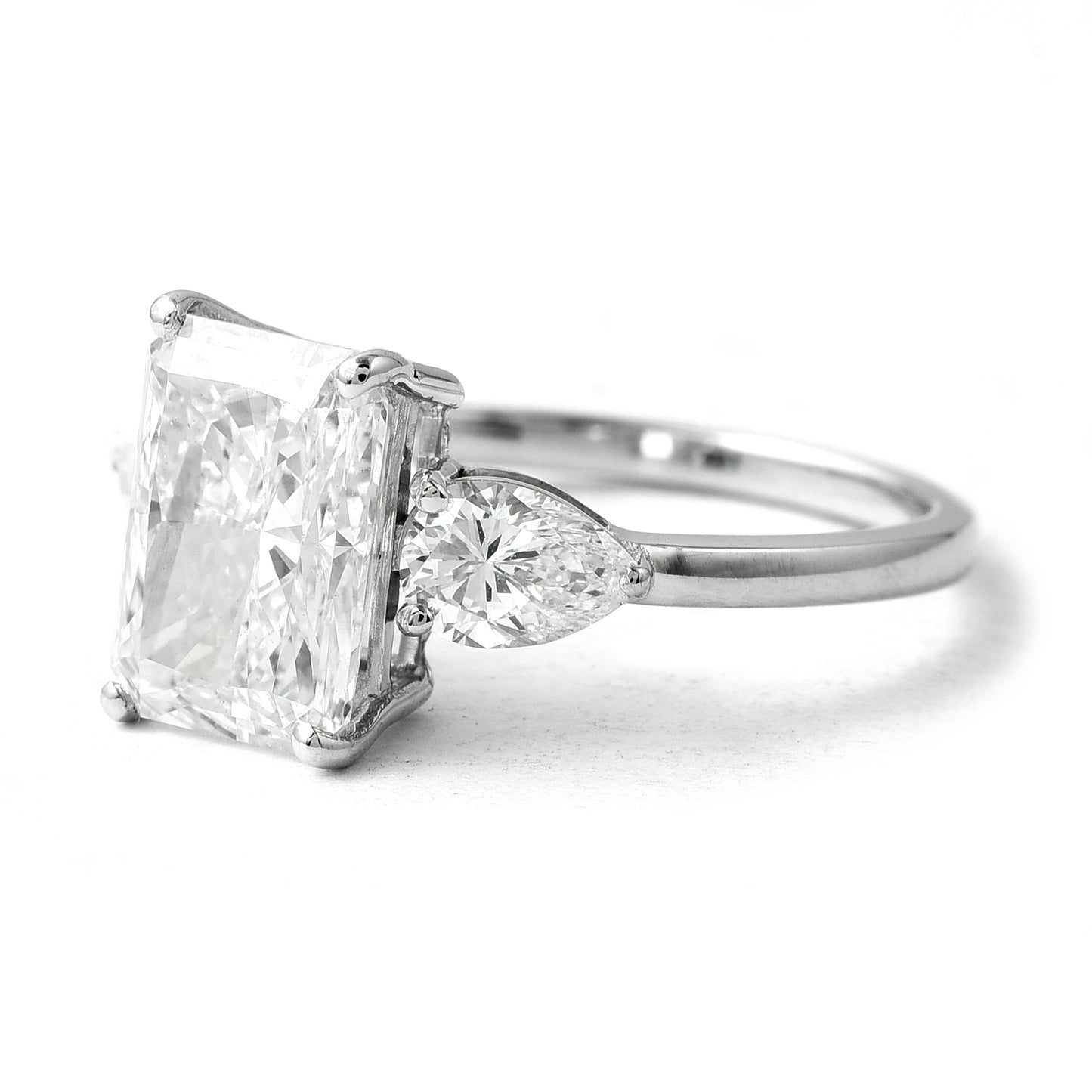 3.66 Ct Cut Cornered Rectangular Modified Brilliant Lab Grown Diamond 950 Platinum Ring