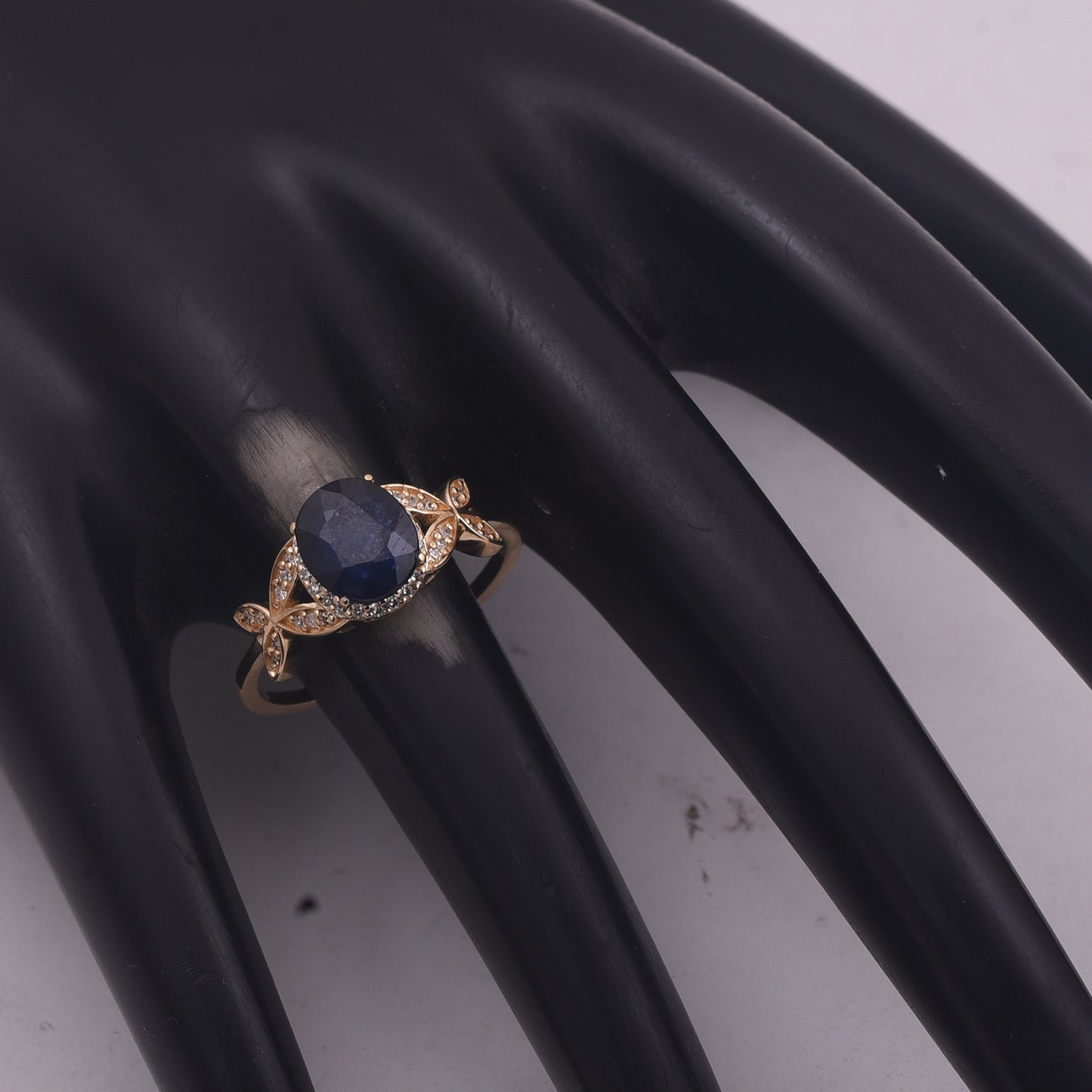 1.71 Ct Oval Mixed Cut Natural Sapphire 14K Gold Ring