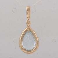 3.74 Ct Pear Aquamarine 9K Gold Pendant