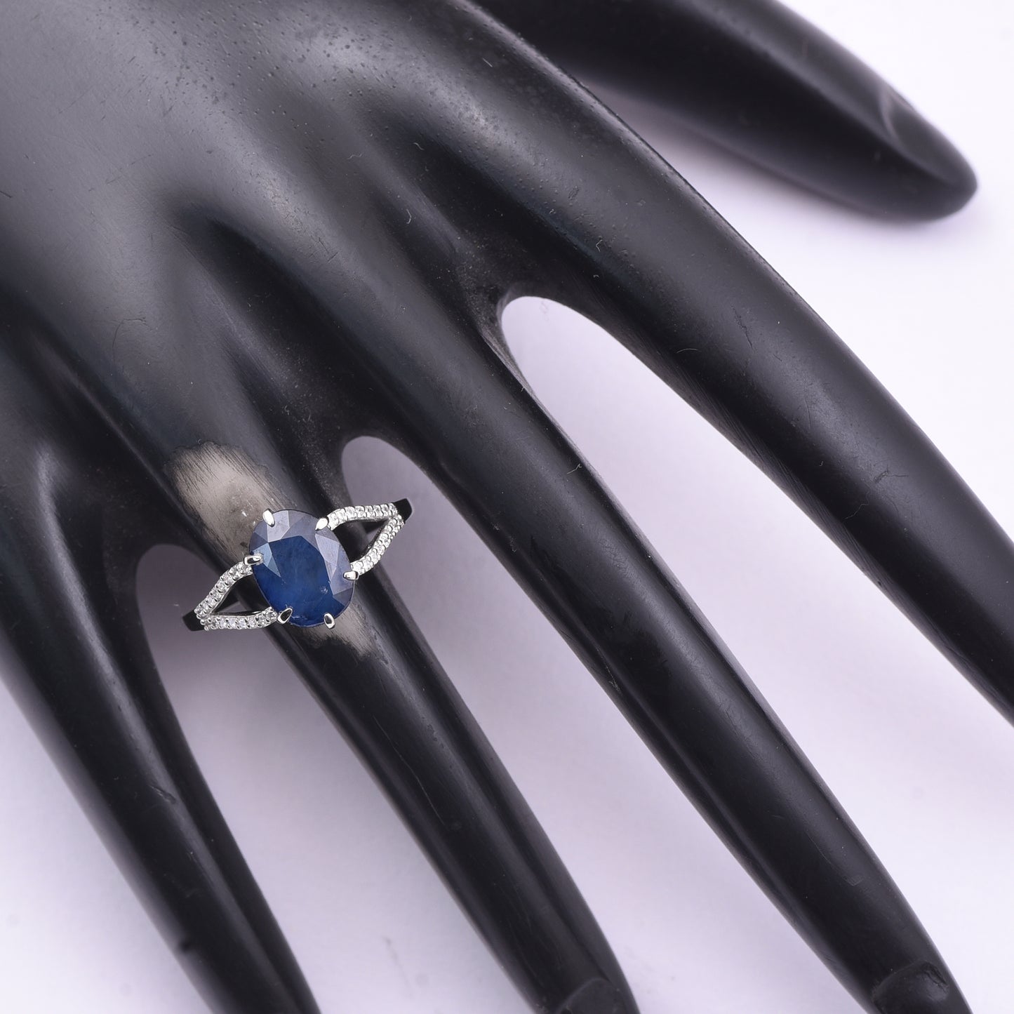 3.23 Ct Oval Mixed Cut Natural Sapphire 950 Platinum Ring
