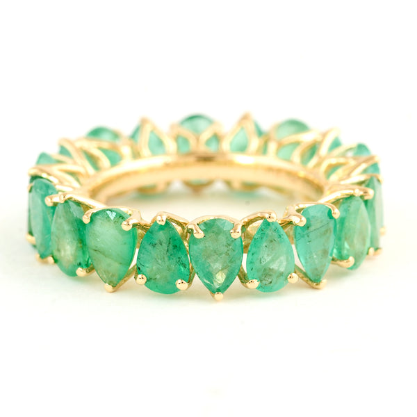6.70 Carats Natural Beryl Emerald 14K Gold Ring