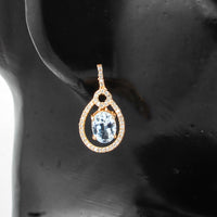 2.21 Ct Oval Mixed Cut Natural Aquamarine 14K Gold Earrings