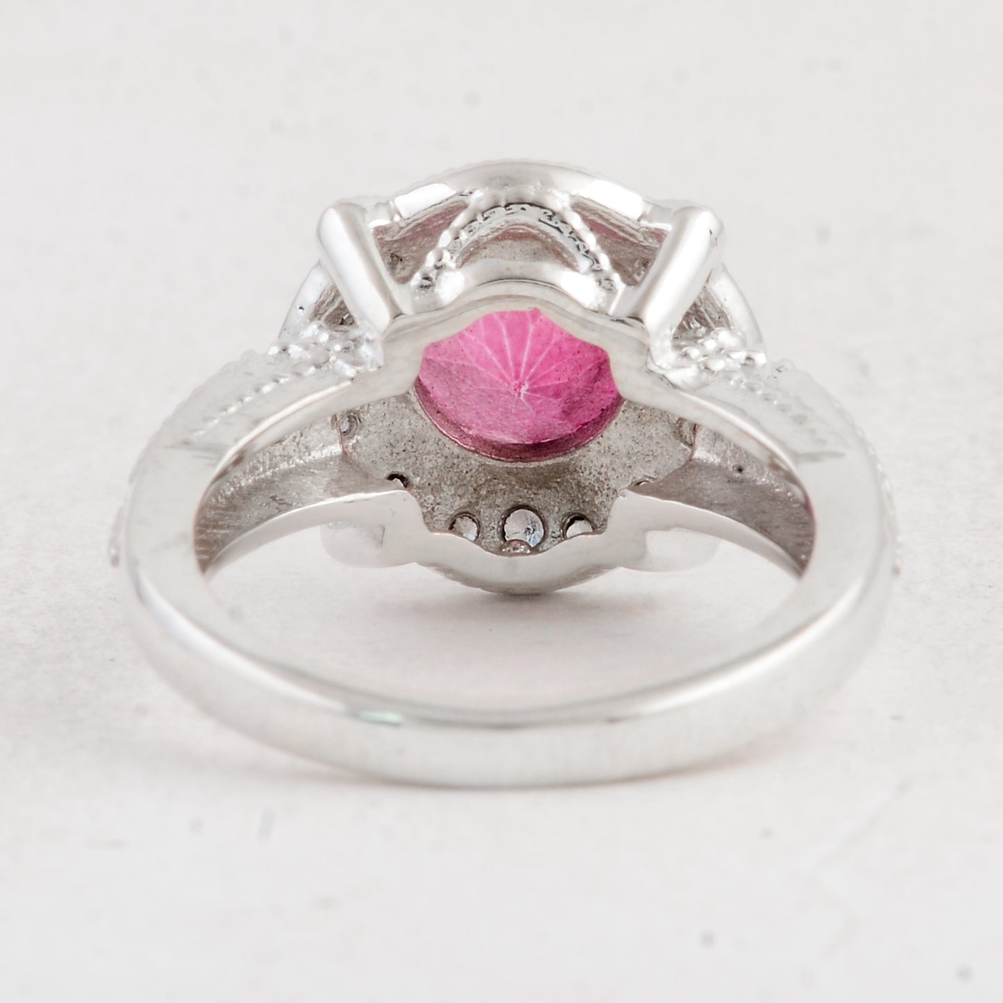 3.25 Ct Round Pink Topaz 925 Sterling Silver Ring
