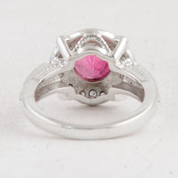 3.25 Ct Round Pink Topaz 925 Sterling Silver Ring