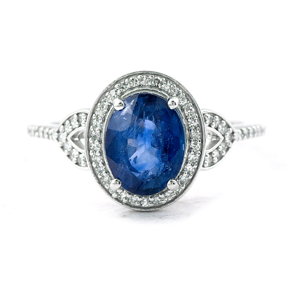 2.84 Ct Oval Mixed Cut Natural Sapphire 950 Platinum Ring