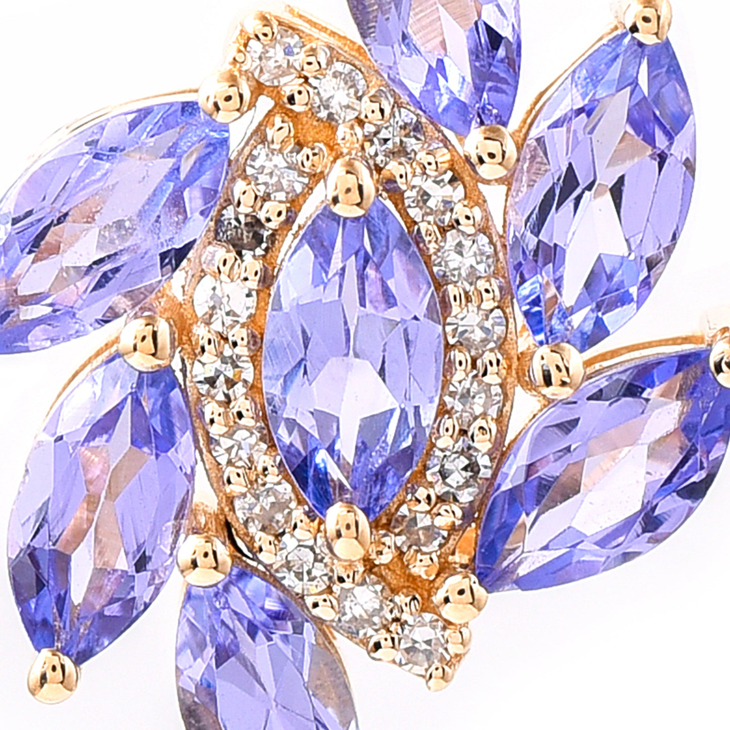 1.12 Ct Marquise Mixed Cut Natural Tanzanite 14K Gold Pendant