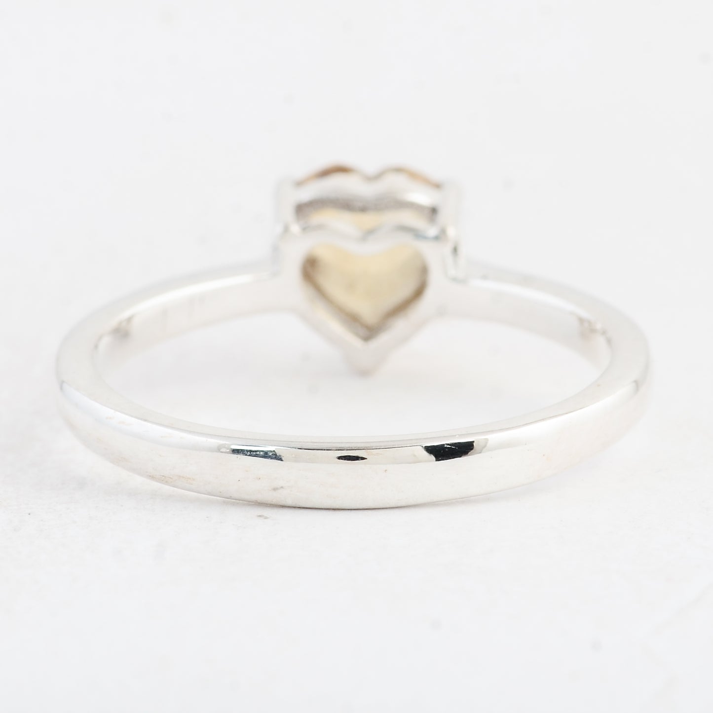 1.02 Ct Heart Citrine 925 Sterling Silver Ring