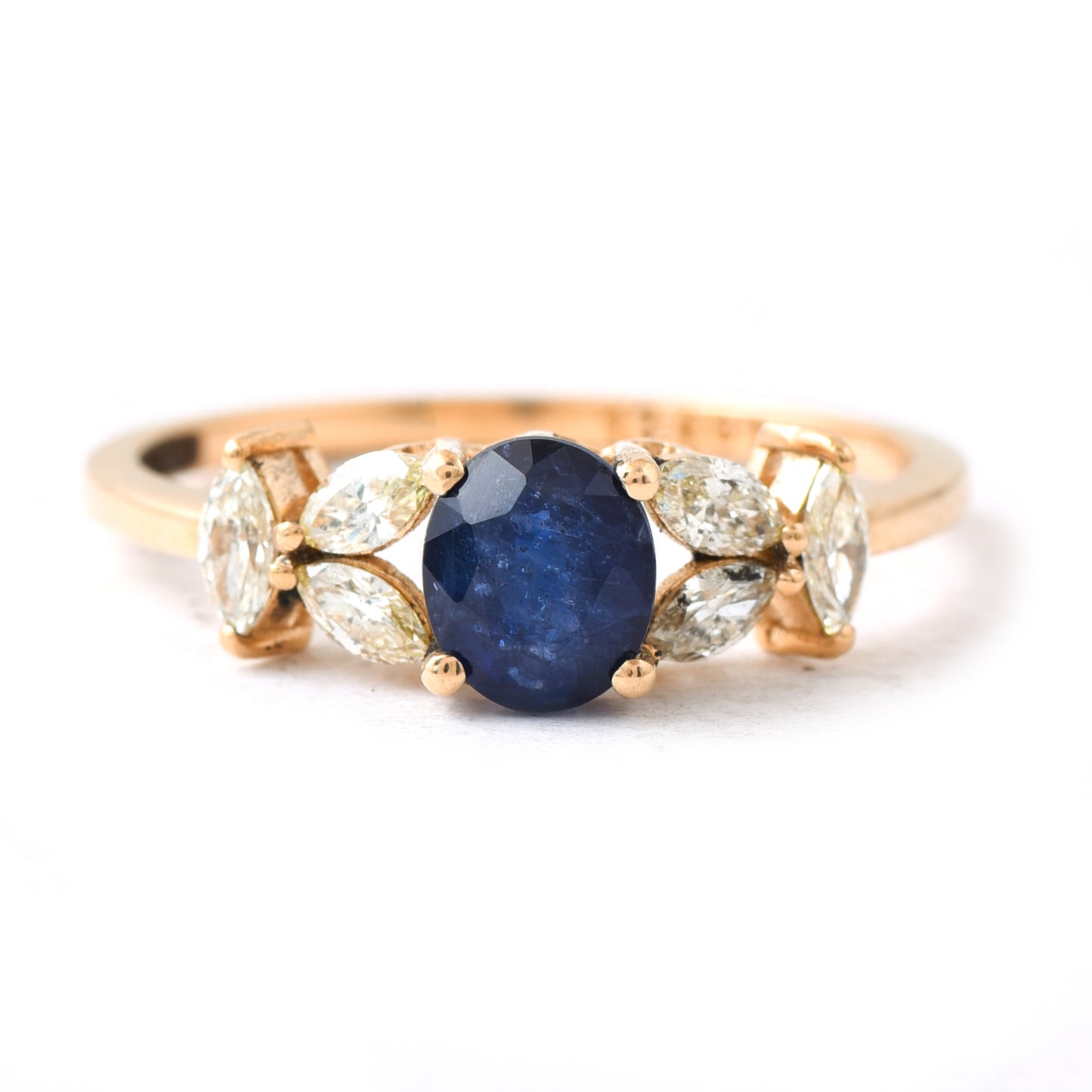 1.33 Ct Oval Sapphire 14K Gold Ring