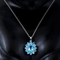 3.68 Ct Oval Sky Blue Topaz, Swiss Blue Topaz 925 Sterling Silver Pendant