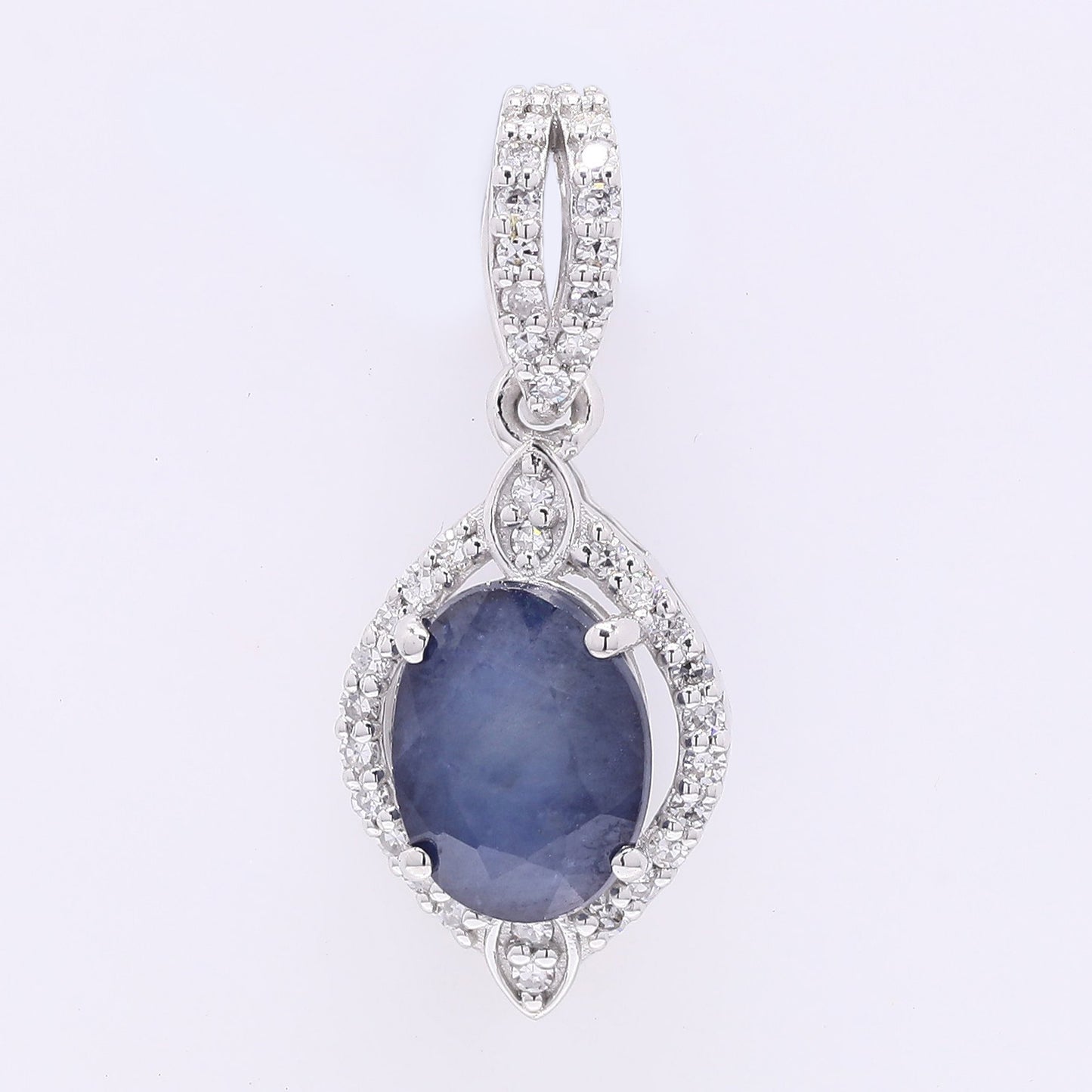 1.63 Ct Oval Mixed Cut Natural Sapphire 950 Platinum Pendant