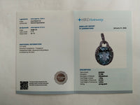 2.57 Ct Oval Mixed Cut Natural Aquamarine 950 Platinum Pendant
