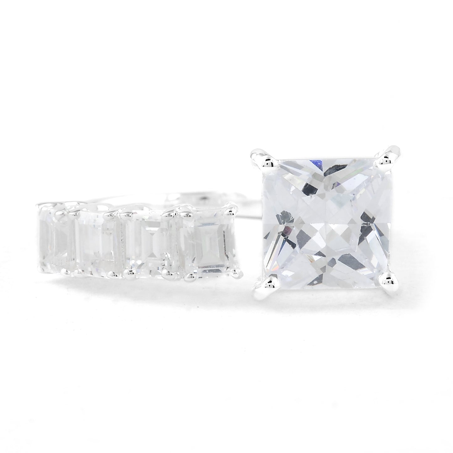 1.19 Ct Octagon Cubic Zirconia 925 Sterling Silver Ring