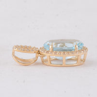 2.45 Ct Oval Aquamarine 9K Gold Pendant