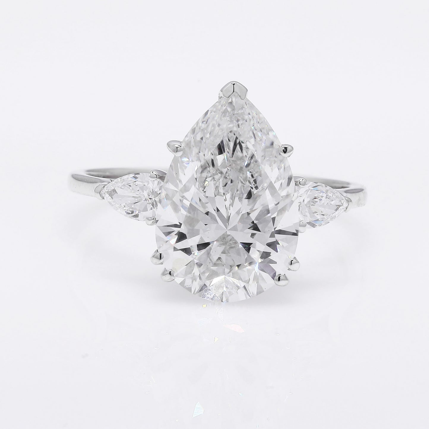 4.35 Ct Pear Brilliant Lab Grown Diamond 14K Gold Ring