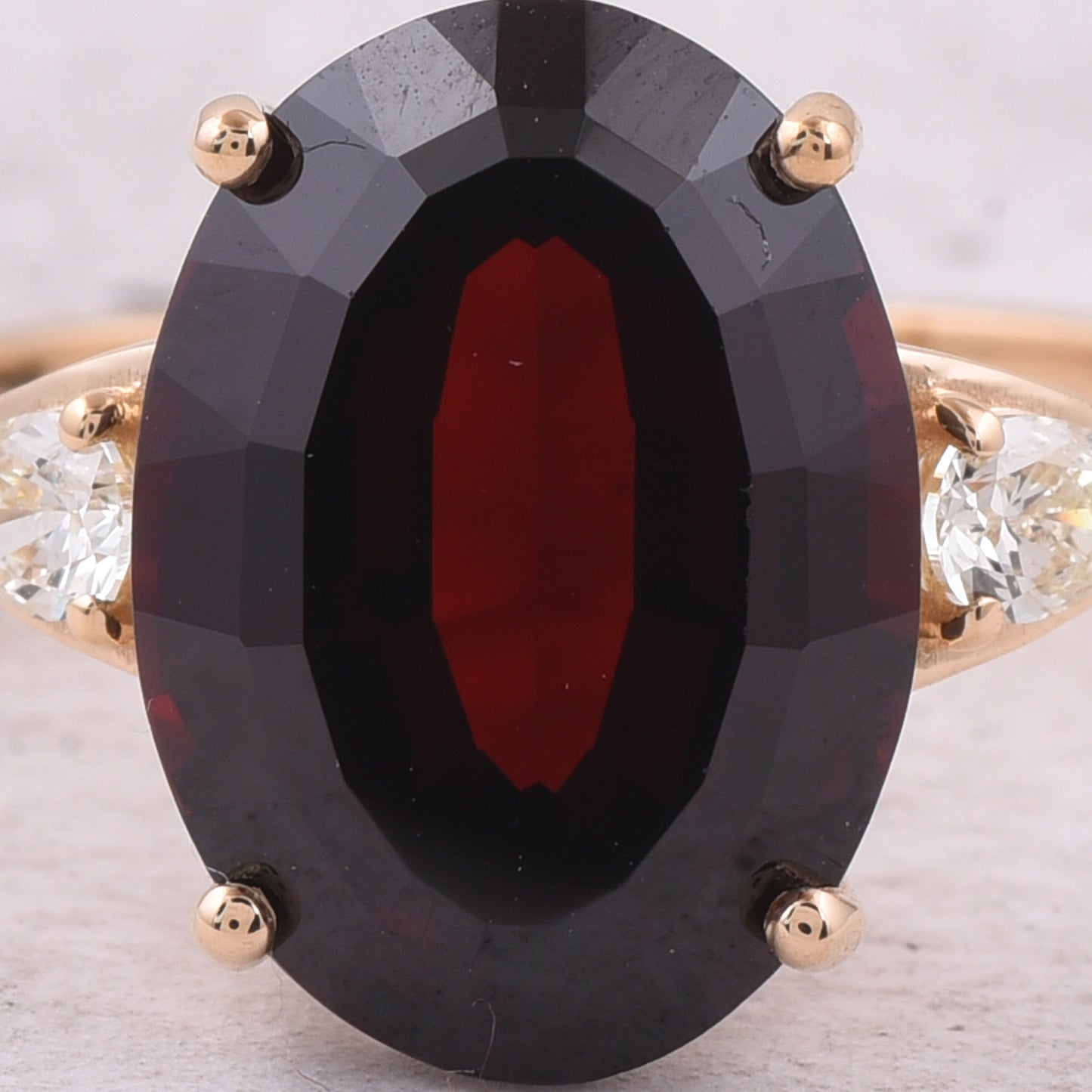 7.72 Ct Oval Natural Garnet 14K Gold Ring