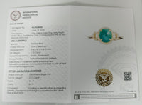 1.89 Ct Oval Cabochon Natural Beryl Emerald 14K Gold Ring