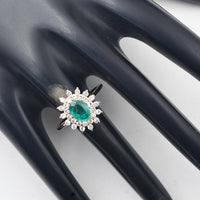 2.32 Ct Oval Mixed Cut Natural Emerald 14K Gold Ring