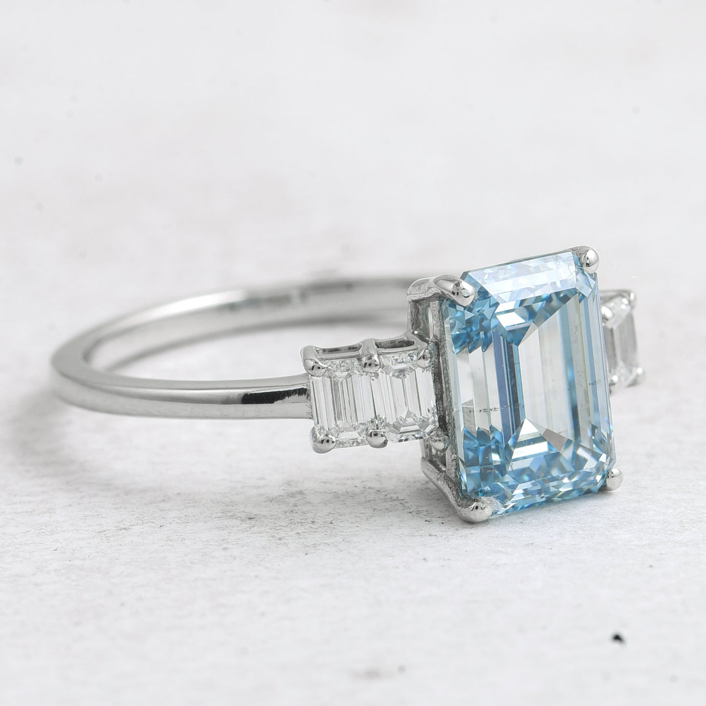 2.41 Ct Octagon Lab Grown Diamond 950 Platinum Ring