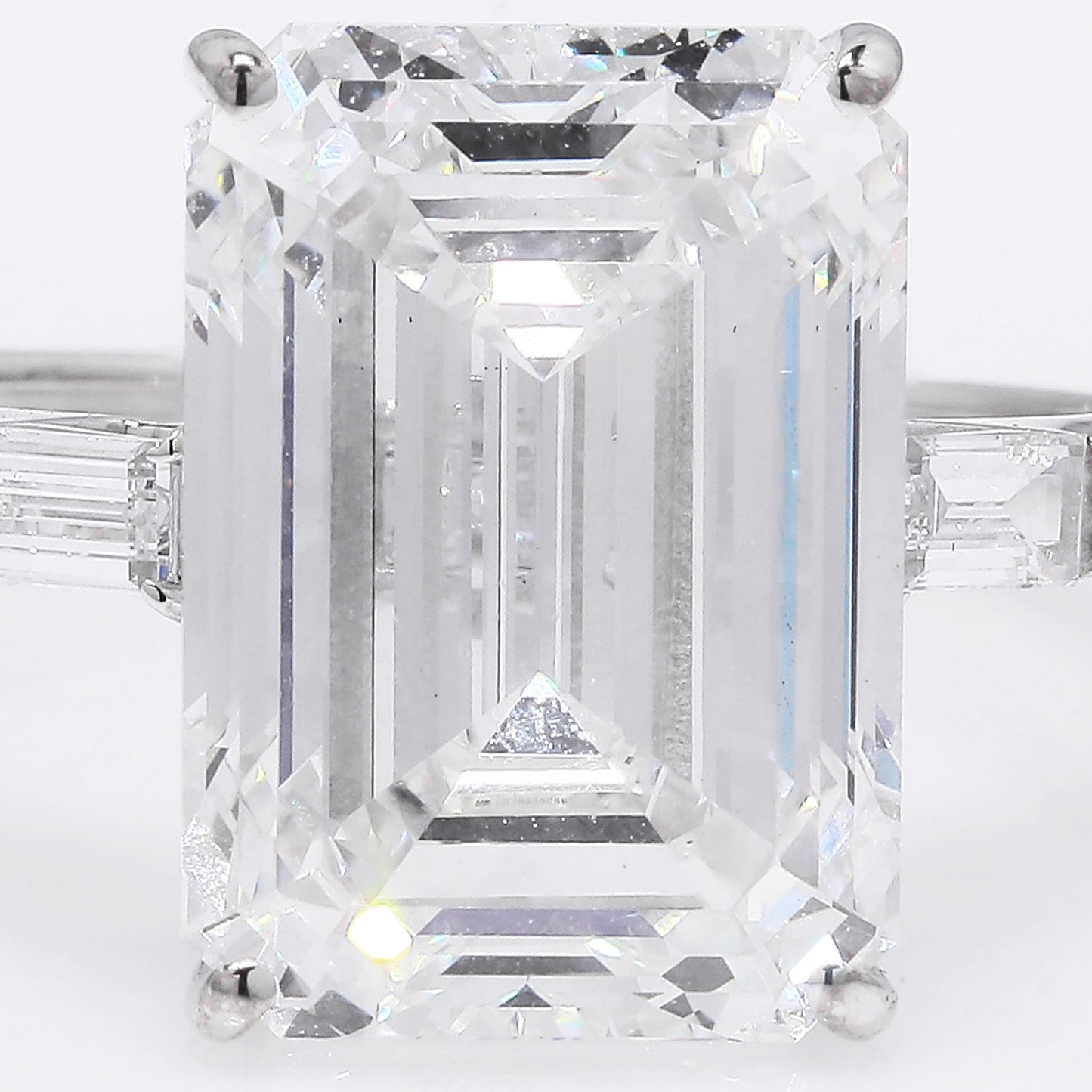 7.43 Ct Emerald Cut Lab Grown Diamond 14K Gold Ring