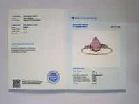 1.90 Ct Pear Cabochon Natural Pink Tourmaline 14K Gold Ring