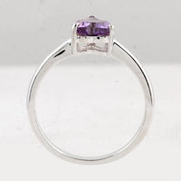 1.17 Ct Heart Amethyst 925 Sterling Silver Ring