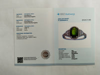 2.77 Ct Oval Mixed Cut Natural Green Sapphire 950 Platinum Ring