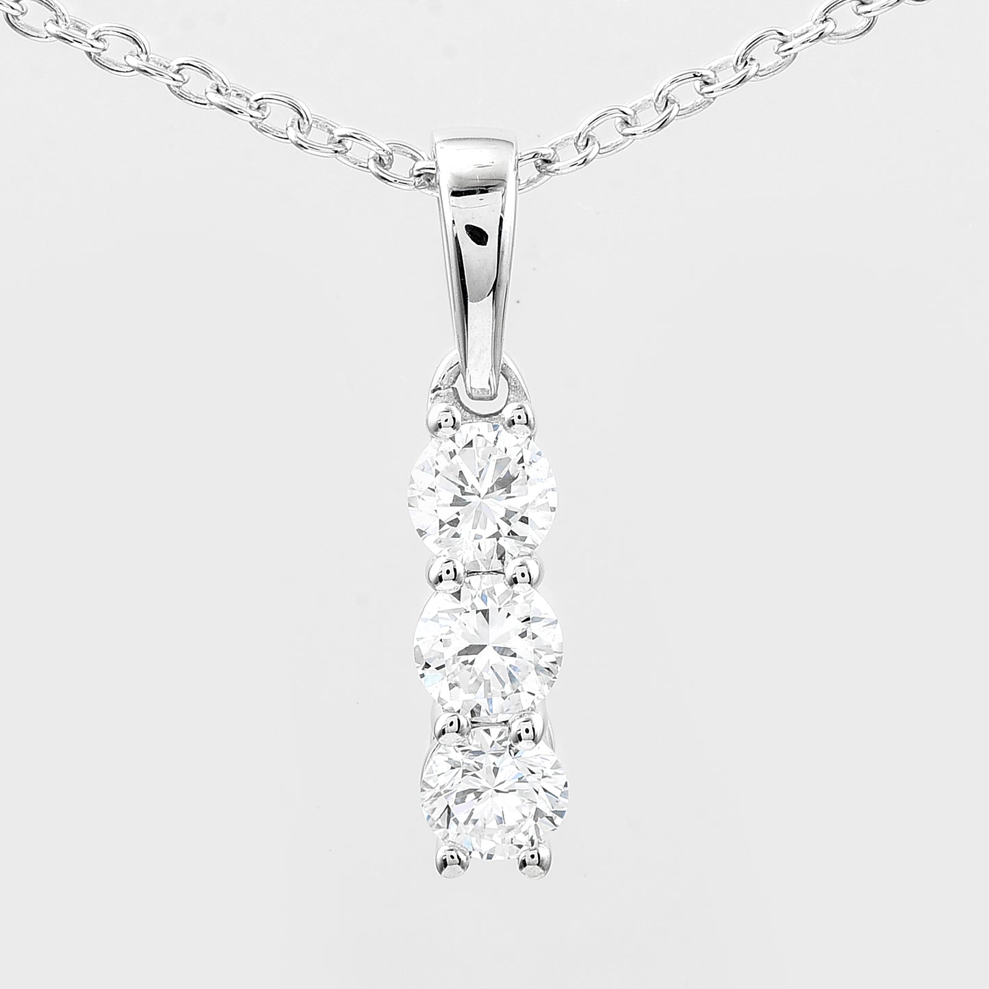 0.54 Ct Round Lab Grown Diamond 925 Silver Pendant