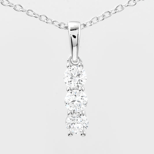 0.54 Ct Round Lab Grown Diamond 925 Silver Pendant