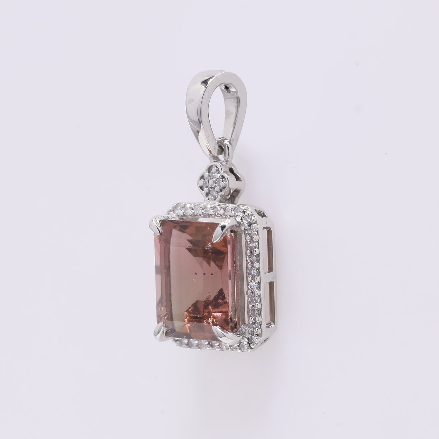2.69 Ct Octagon Step Cut Natural Tourmaline 950 Platinum Pendant