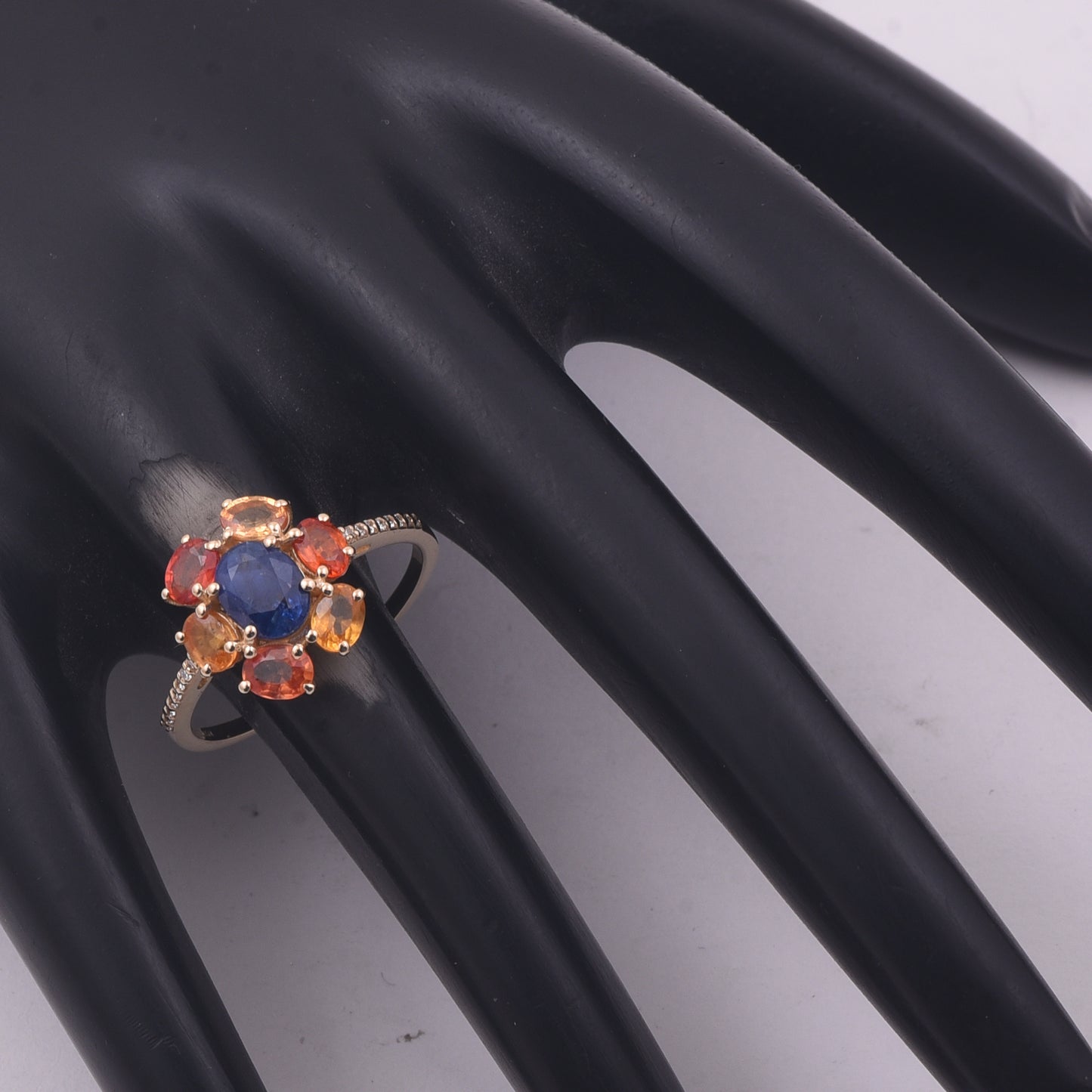 2.38 Ct Oval Mixed Cut Natural Sapphire 14K Gold Ring