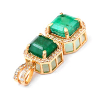 2.99 Ct Octagon Step Cut Natural Emerald 14K Gold Pendant
