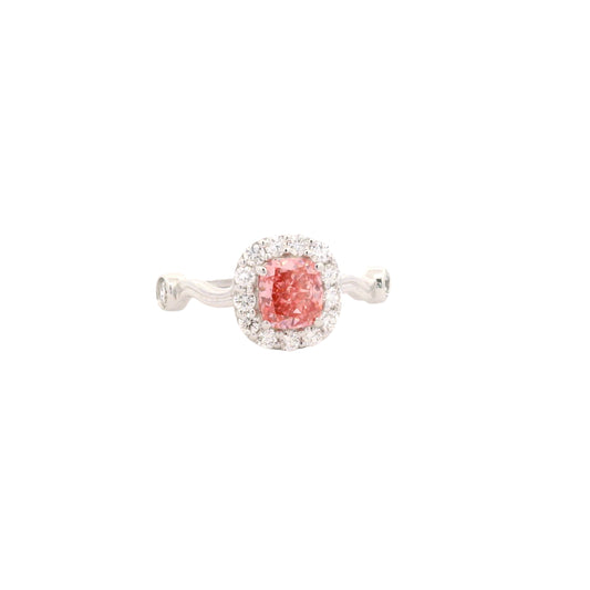 1.54 Carats Pink Lab Grown Diamond 14K Gold Ring