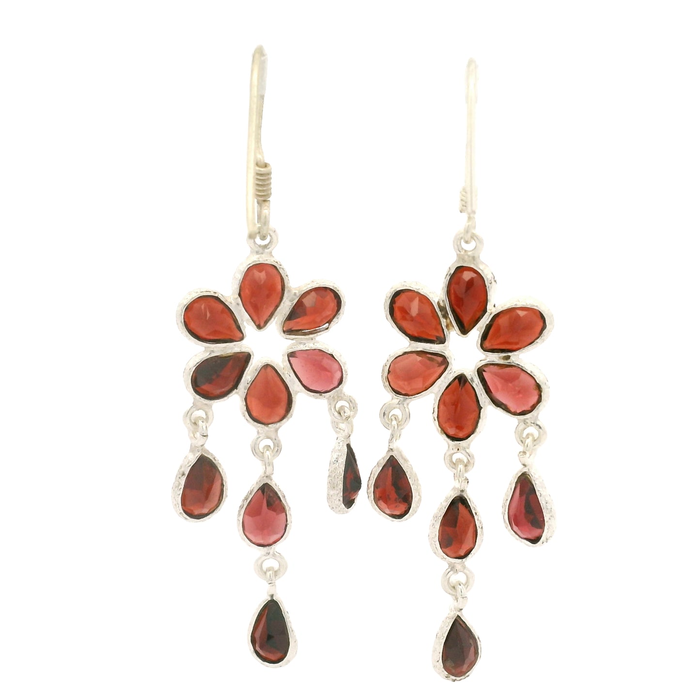 11.50 Ct Garnet 925 Sterling Silver Earrings