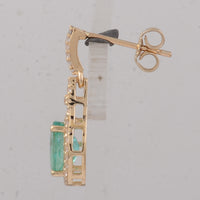 2.10 Ct Oval Emerald 9K Gold Earrings