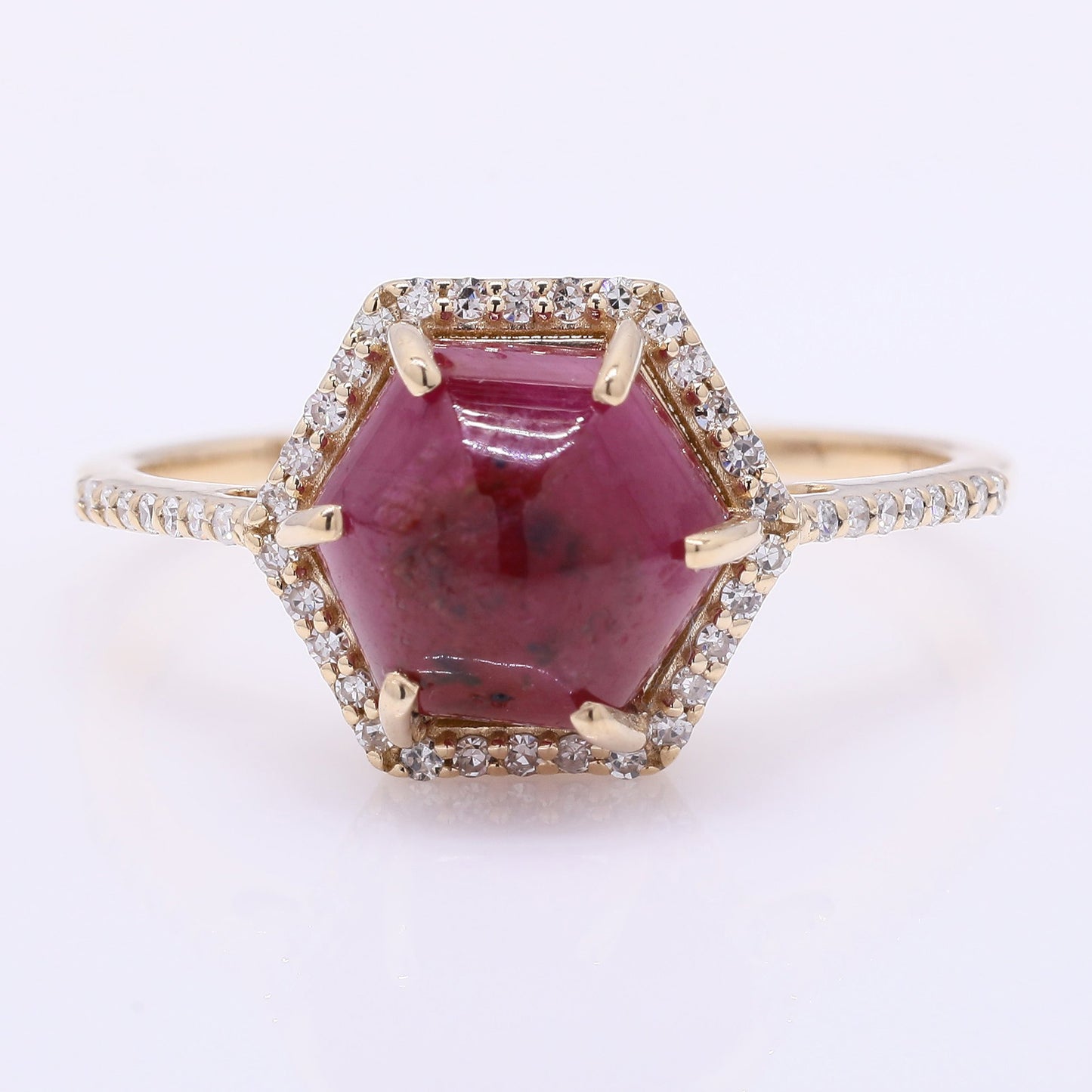 4.05 Ct Sugarloaf Natural Ruby 14K Gold Ring