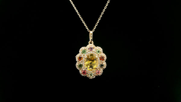 2.00 Ct Oval Tourmaline 14K Gold Pendant