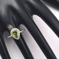 1.78 Ct Pear Mixed Cut Natural Green Sapphire 950 Platinum Ring