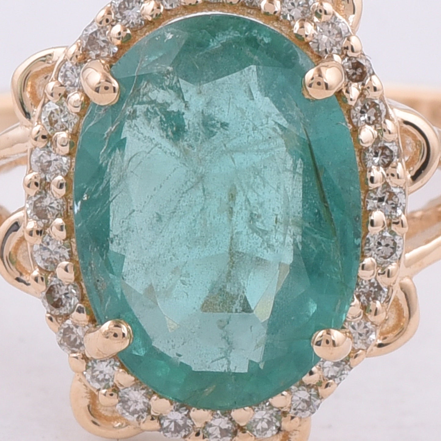 1.59 Ct Oval Natural Emerald 14K Gold Ring