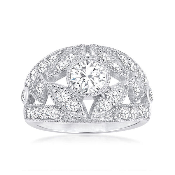 1.64 ct. Moissanite Round Sterling Silver Women Ring Size 6