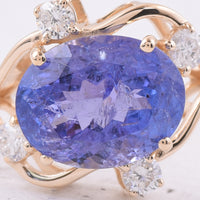 3.25 Ct Oval Natural Tanzanite 14K Gold Ring