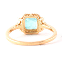 1.33 Ct Octagon Step Cut Natural Emerald 14K Gold Ring