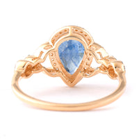 2.67 Ct Pear Mixed Cut Natural Sapphire 14K Gold Ring