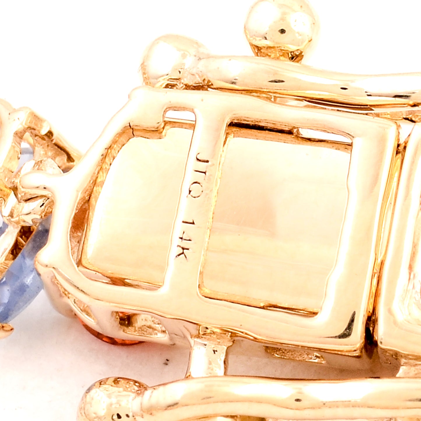 8.42 Ct Pear Multi Sapphire 14K Gold Braclet