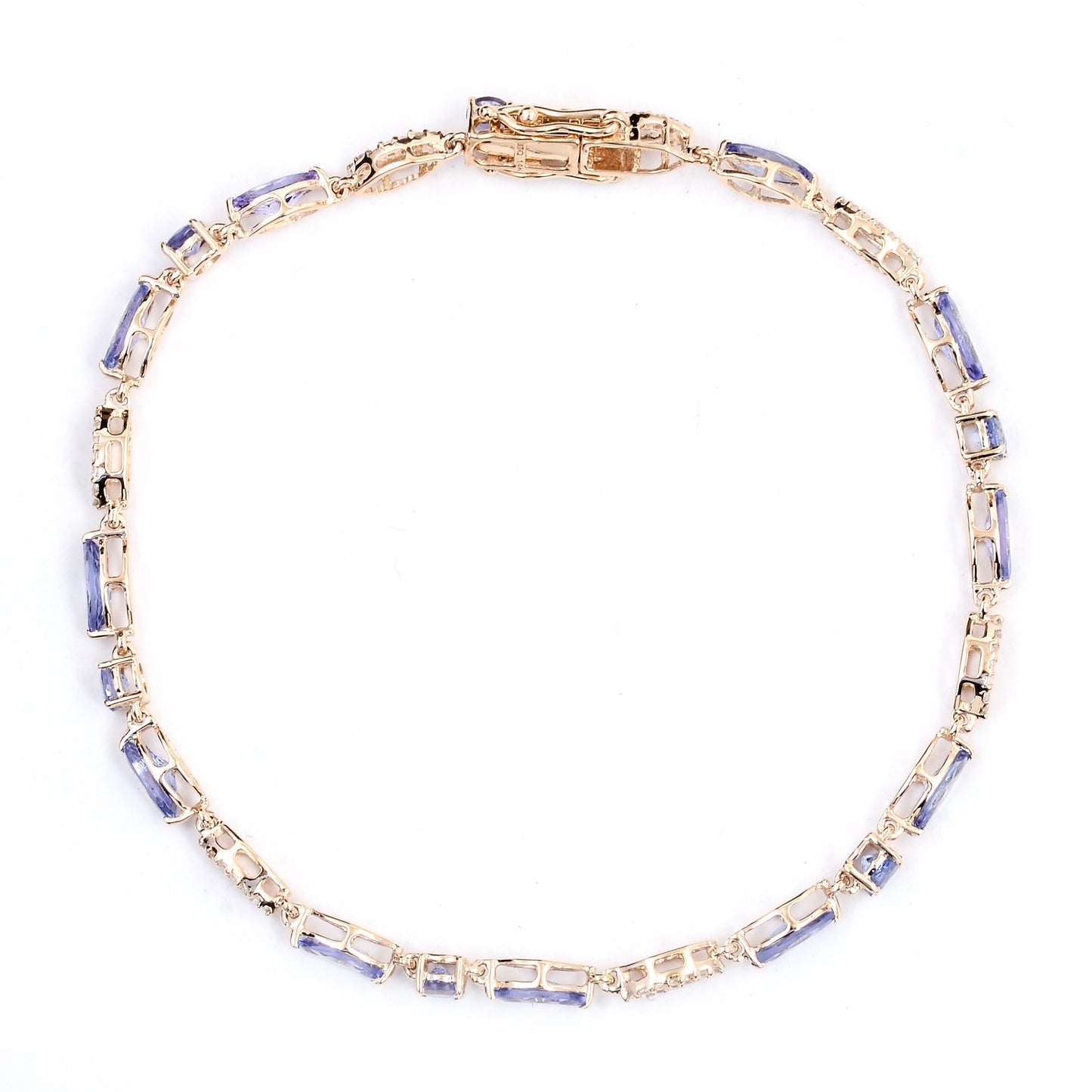 3.33 Ct Marquise Tanzanite 14K Gold Bracelet