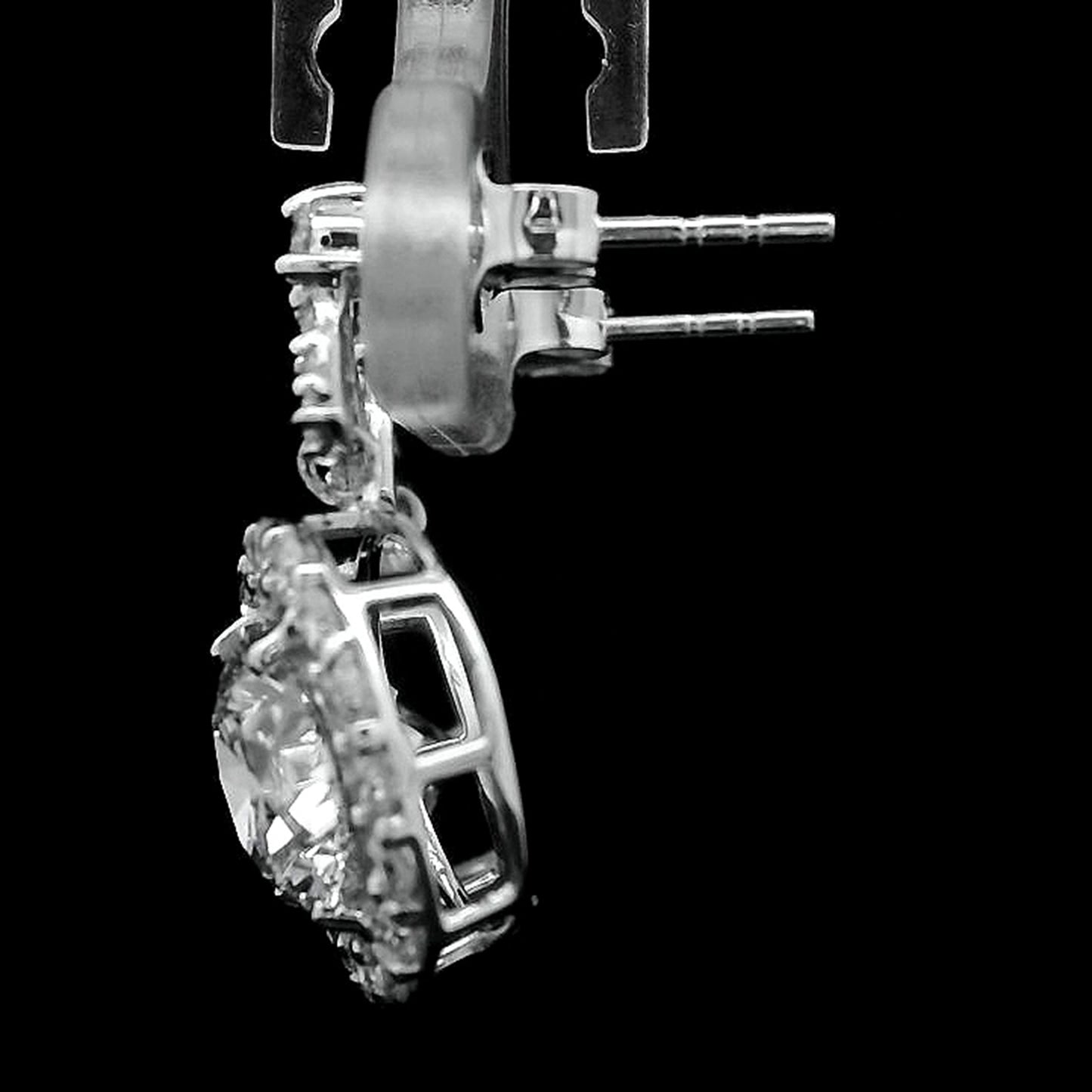 4.06 Ct Round Lab Grown Diamond 14K Gold Earrings