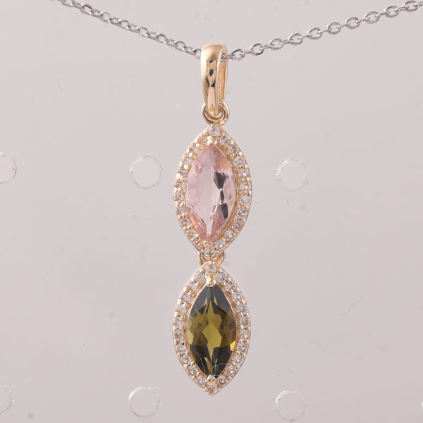 1.03 Ct Marquise Tourmaline 9K Gold Pendant