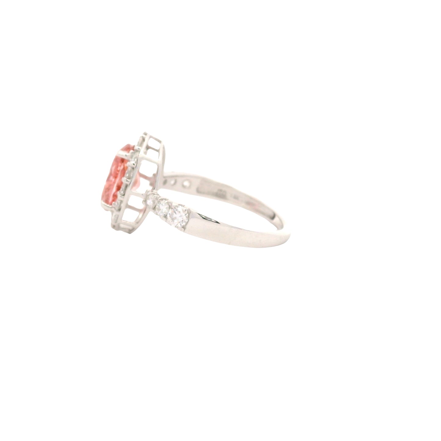 2.61 Carats Pink Lab Grown Diamond 14K Gold Ring