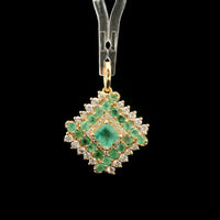 1.47 Ct Square Emerald 14K Gold Pendant