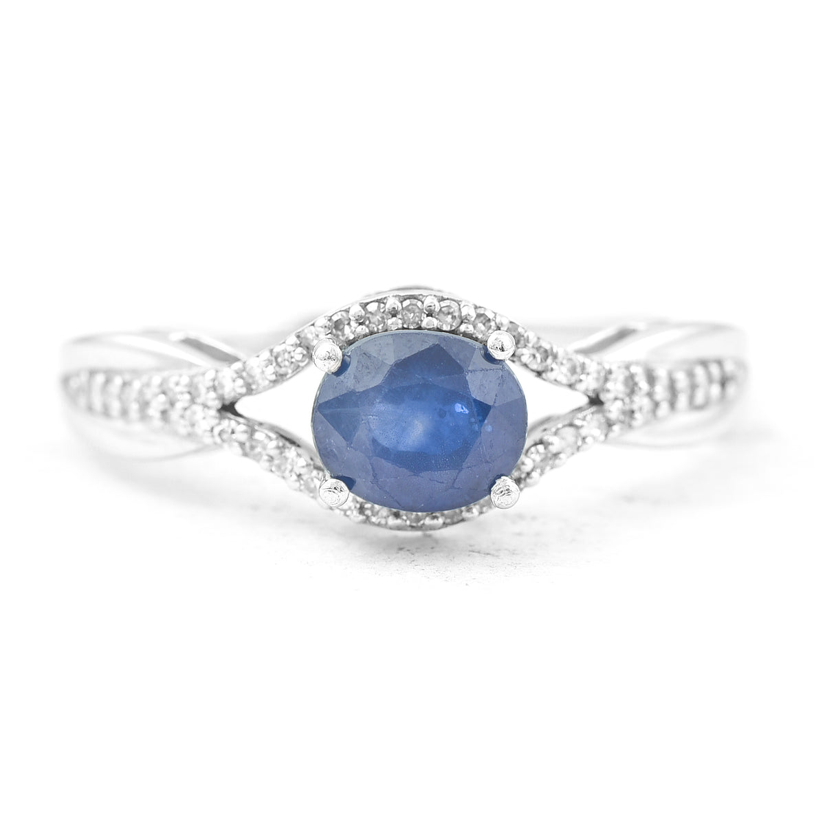 1.49 Ct Oval Mixed Cut Natural Sapphire 950 Platinum Ring
