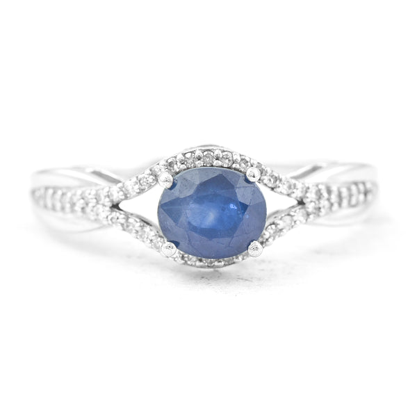 1.49 Ct Oval Mixed Cut Natural Sapphire 950 Platinum Ring
